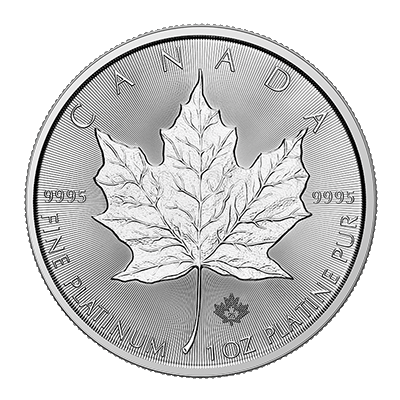 A picture of a Pièce Feuille d’érable en platine de 1 oz (2025)